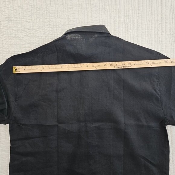 Jackpot Linen Shirt Men's Size Large Ink Black Short Sleeve Button Up NWT Resort - Picture 11 of 14